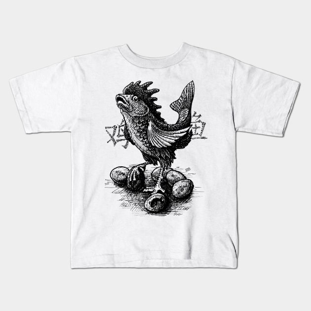 Master Chi-Fish-Ken Kids T-Shirt by algestraart